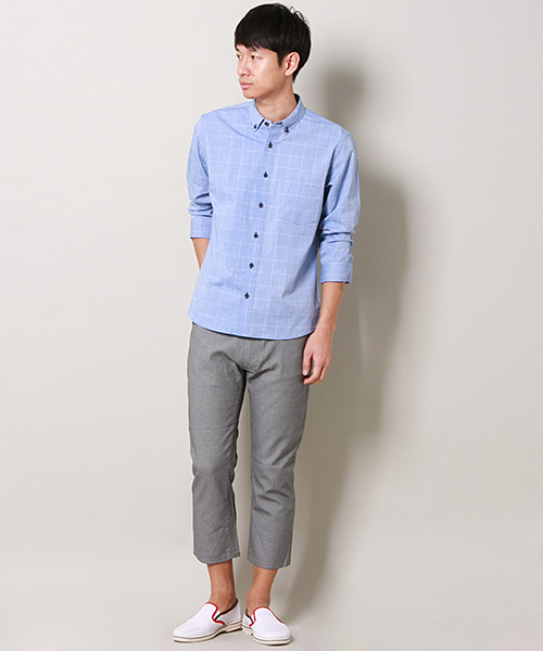 MEN'S MELROSE（メンズメルローズ）の「ストレッチデニム５ポケットクロップドパンツ（その他パンツ・メンズ・その他2/ライトインディゴブルー/ホワイト/ブラック・LARGE/MEDIUM/SMALL）」の10枚目の写真