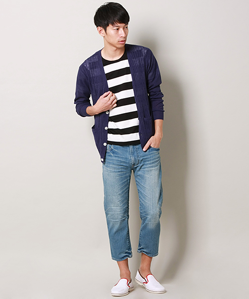 MEN'S MELROSE（メンズメルローズ）の「ストレッチデニム５ポケットクロップドパンツ（その他パンツ・メンズ・その他2/ライトインディゴブルー/ホワイト/ブラック・LARGE/MEDIUM/SMALL）」の11枚目の写真