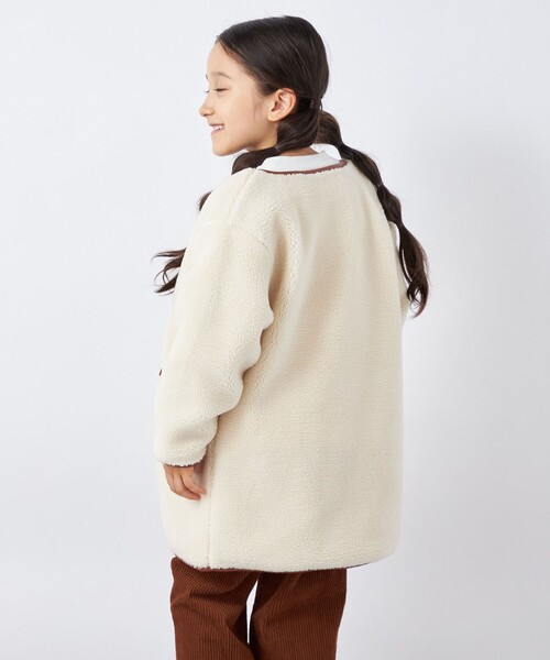 SHIPS(シップス)ノーカラーボアコート ボアジャケット SHIPS any