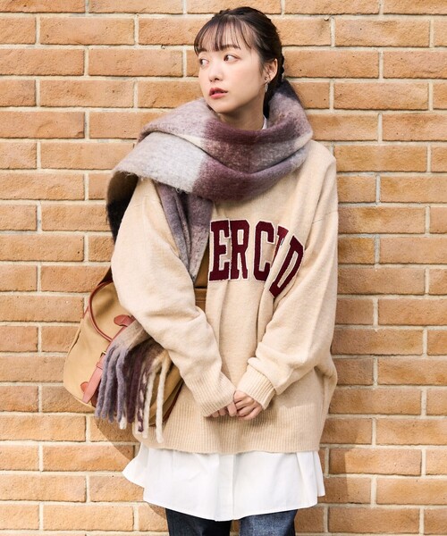 FREAK'S STORE（フリークスストア）の「サガラワッペンロゴニット（ニット/セーター・レディース・グレー/ナチュラル/グリーン・ﾌﾘ-）」の3枚目の写真