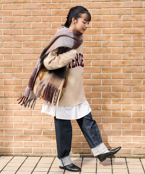 FREAK'S STORE（フリークスストア）の「サガラワッペンロゴニット（ニット/セーター・レディース・グレー/ナチュラル/グリーン・ﾌﾘ-）」の7枚目の写真