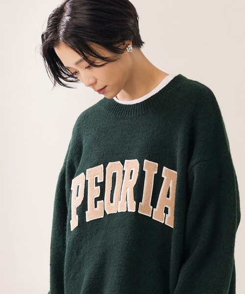 FREAK'S STORE（フリークスストア）の「サガラワッペンロゴニット（ニット/セーター・レディース・グレー/ナチュラル/グリーン・ﾌﾘ-）」の9枚目の写真