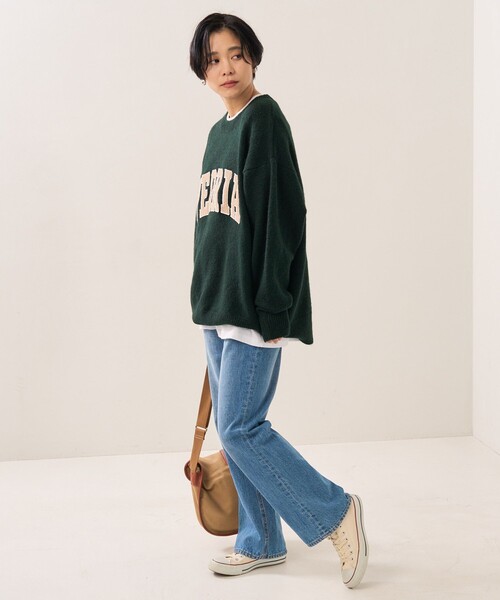 FREAK'S STORE（フリークスストア）の「サガラワッペンロゴニット（ニット/セーター・レディース・グレー/ナチュラル/グリーン・ﾌﾘ-）」の11枚目の写真