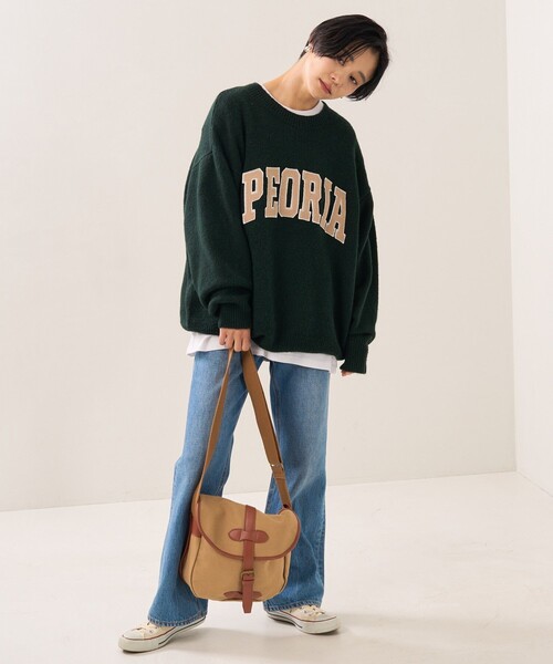 FREAK'S STORE（フリークスストア）の「サガラワッペンロゴニット（ニット/セーター・レディース・グレー/ナチュラル/グリーン・ﾌﾘ-）」の13枚目の写真