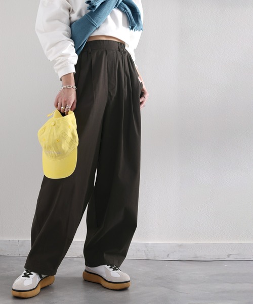 Java(ジャバ)の「《JaVa ジャバコラボ》絶妙なルーズ感。綿100%シャカシャカサーカスパンツ(その他パンツ・レディース・カーキ系/アイボリー/ベージュ/ブラック・SMALL/MEDIUM/LARGE/X-LARGE)」の2枚目の写真