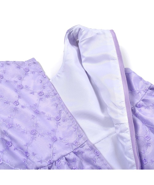 BeBe（ベベ）の「BeBe/日本製フォーマルオーガンジー花柄フラワー刺繍ワンピース(110~130cm)（ワンピース・キッズ・パープル系その他/イエロー系その他・110/120/130）」の15枚目の写真