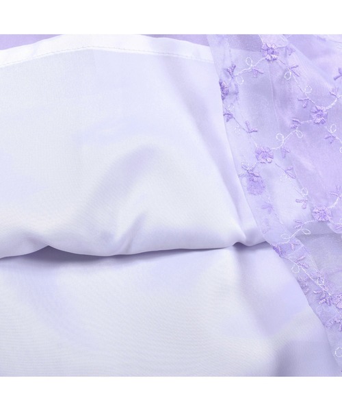 BeBe（ベベ）の「BeBe/日本製フォーマルオーガンジー花柄フラワー刺繍ワンピース(110~130cm)（ワンピース・キッズ・パープル系その他/イエロー系その他・110/120/130）」の6枚目の写真