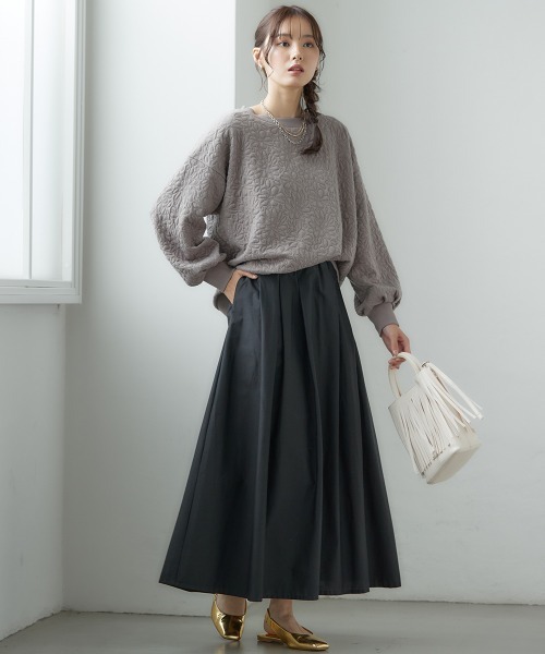 miclat（ミクラ）の「大きいサイズ　ハリ感ボリュームスカート　miclat（スカート・レディース・ベージュ系/ブラック・L/LL/3L/4L/5L）」の7枚目の写真