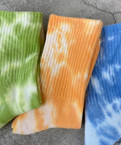 WEGO（ウィゴー）の「WEGO/タイダイソックス（ソックス/靴下・レディース・グリーン/オレンジ/ブルー/ブラック/ブラウン/ライトピンク/オレンジ系その他・23-25cm）」の6枚目の写真