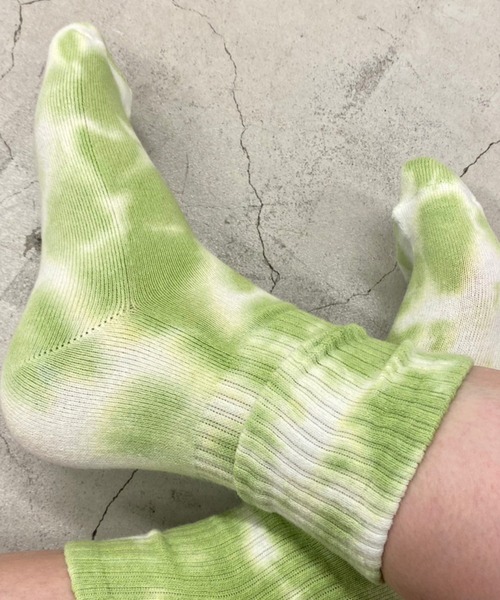 WEGO（ウィゴー）の「WEGO/タイダイソックス（ソックス/靴下・レディース・グリーン/オレンジ/ブルー/ブラック/ブラウン/ライトピンク/オレンジ系その他・23-25cm）」の3枚目の写真