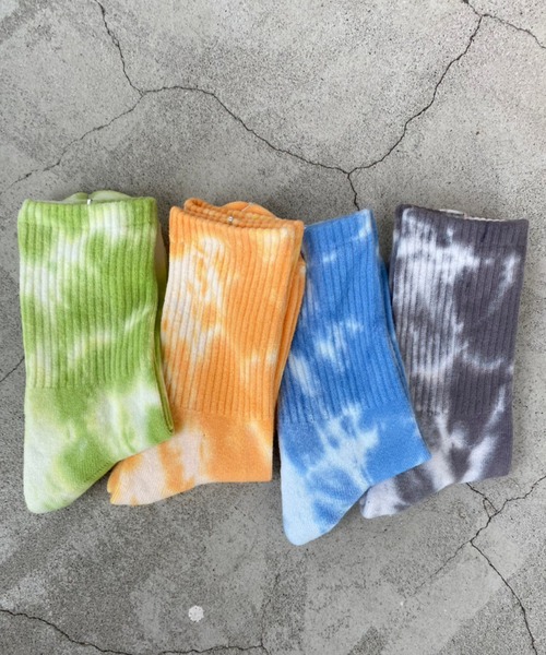 WEGO（ウィゴー）の「WEGO/タイダイソックス（ソックス/靴下・レディース・グリーン/オレンジ/ブルー/ブラック/ブラウン/ライトピンク/オレンジ系その他・23-25cm）」の9枚目の写真