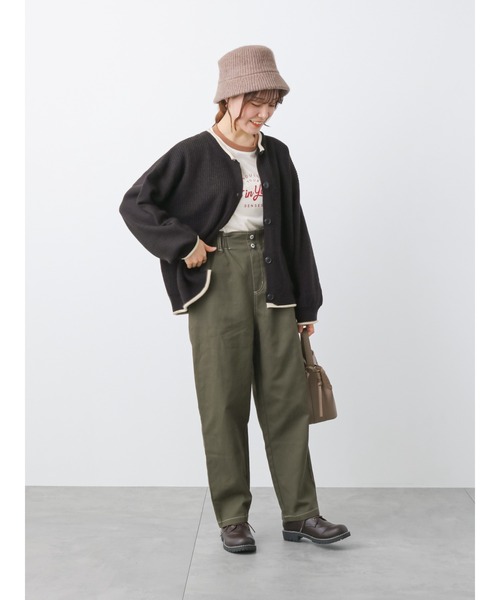 ehka sopo(エヘカソポ)の「ウエストフリルテーパードパンツ(その他パンツ・レディース・ネイビー/キナリ/カーキ・フリ-)」の5枚目の写真