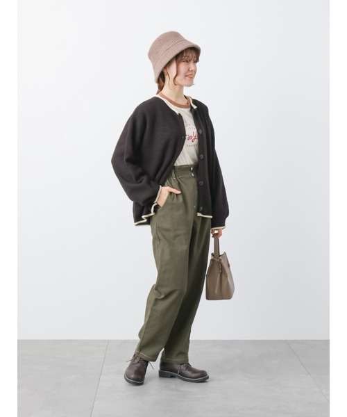 ehka sopo(エヘカソポ)の「ウエストフリルテーパードパンツ(その他パンツ・レディース・ネイビー/キナリ/カーキ・フリ-)」の6枚目の写真