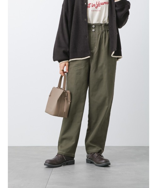 ehka sopo(エヘカソポ)の「ウエストフリルテーパードパンツ(その他パンツ・レディース・ネイビー/キナリ/カーキ・フリ-)」の10枚目の写真