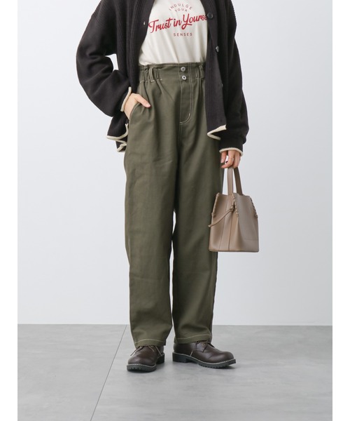 ehka sopo(エヘカソポ)の「ウエストフリルテーパードパンツ(その他パンツ・レディース・ネイビー/キナリ/カーキ・フリ-)」の11枚目の写真