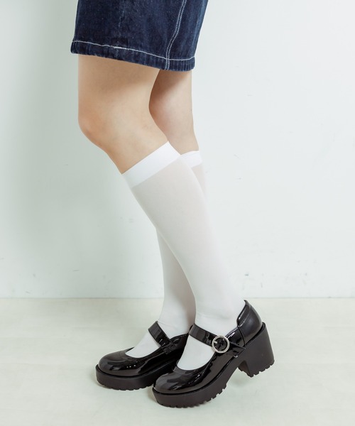 OLIVE des OLIVE（オリーブデオリーブ）の「タンク底ストラップシューズ（パンプス・レディース・アイボリー/ブラック・SMALL/MEDIUM/LARGE）」の10枚目の写真