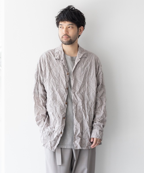 Plantation 洗える シワ加工 シャツ プリーツ 2 プランテーション Plantation プランテーション/WOMEN'S Tops/シャツ/ブラウス| A