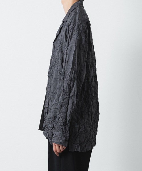 ATTACHMENT(アタッチメント)の「PE/LIポプリン リンクル加工 L/S シャツ / PE/LI POPLIN WRINKLED L/S SHIRT(シャツ/ブラウス・メンズ・スモークピンク/ライトグレー/ブラック/ダークグレー・1/2/3)」の8枚目の写真