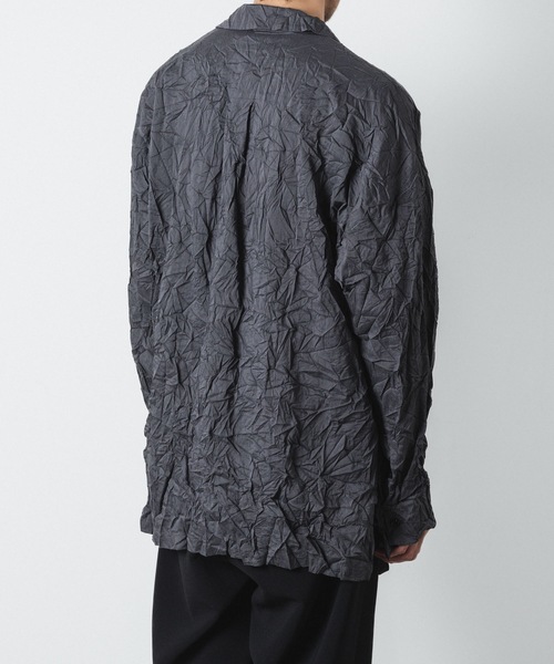 ATTACHMENT(アタッチメント)の「PE/LIポプリン リンクル加工 L/S シャツ / PE/LI POPLIN WRINKLED L/S SHIRT(シャツ/ブラウス・メンズ・スモークピンク/ライトグレー/ブラック/ダークグレー・1/2/3)」の9枚目の写真