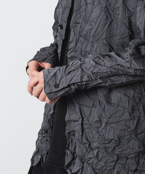 ATTACHMENT(アタッチメント)の「PE/LIポプリン リンクル加工 L/S シャツ / PE/LI POPLIN WRINKLED L/S SHIRT(シャツ/ブラウス・メンズ・スモークピンク/ライトグレー/ブラック/ダークグレー・1/2/3)」の10枚目の写真