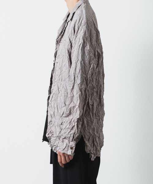 ATTACHMENT(アタッチメント)の「PE/LIポプリン リンクル加工 L/S シャツ / PE/LI POPLIN WRINKLED L/S SHIRT(シャツ/ブラウス・メンズ・スモークピンク/ライトグレー/ブラック/ダークグレー・1/2/3)」の16枚目の写真