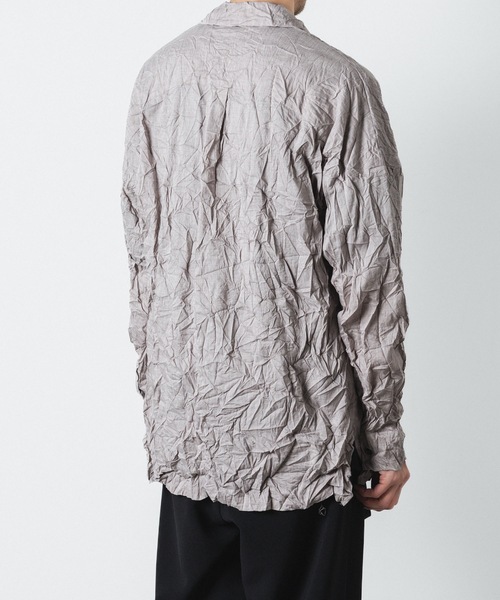 ATTACHMENT(アタッチメント)の「PE/LIポプリン リンクル加工 L/S シャツ / PE/LI POPLIN WRINKLED L/S SHIRT(シャツ/ブラウス・メンズ・スモークピンク/ライトグレー/ブラック/ダークグレー・1/2/3)」の17枚目の写真