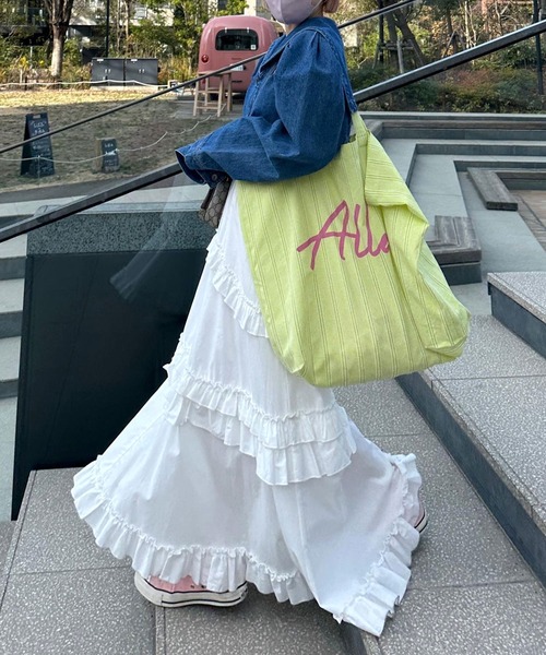 Alley by w closet（アリーバイダブルクローゼット）の「【Alley】フリルティアードスカート（スカート・レディース・オフホワイト/スミクロ/アイボリー・FREE）」の2枚目の写真