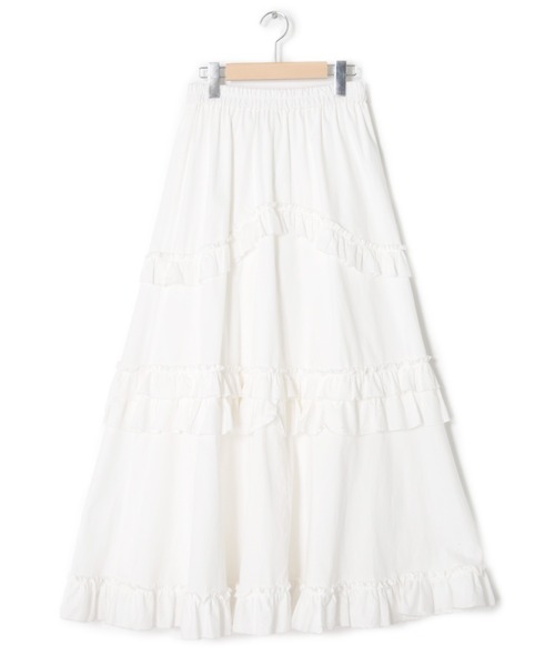 Alley by w closet（アリーバイダブルクローゼット）の「【Alley】フリルティアードスカート（スカート・レディース・オフホワイト/スミクロ/アイボリー・FREE）」の17枚目の写真