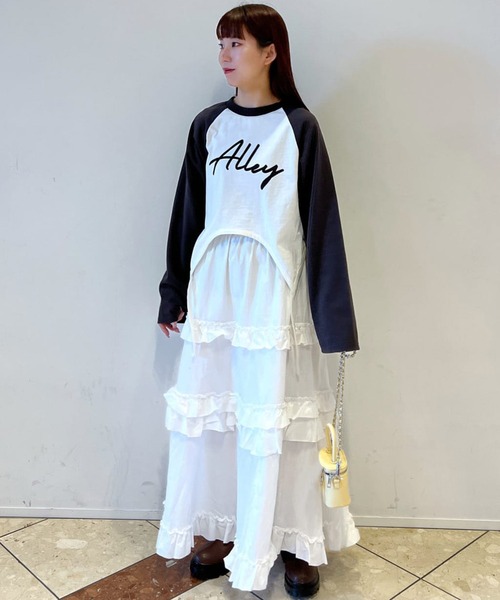 Alley by w closet（アリーバイダブルクローゼット）の「【Alley】フリルティアードスカート（スカート・レディース・オフホワイト/スミクロ/アイボリー・FREE）」の21枚目の写真