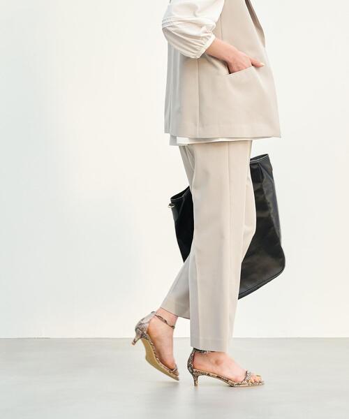 green label relaxing（グリーンレーベルリラクシング）の「［size SHORT/TALLあり］クリスプツイル ストレート パンツ ◇No06◇（その他パンツ・レディース・ベージュ/ケリー/ネイビー・SHORT/38/40/TALL/34/36/44/42）」の2枚目の写真