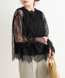 PUAL CE CIN | インナー付き レースブラウス(シャツ/ブラウス)