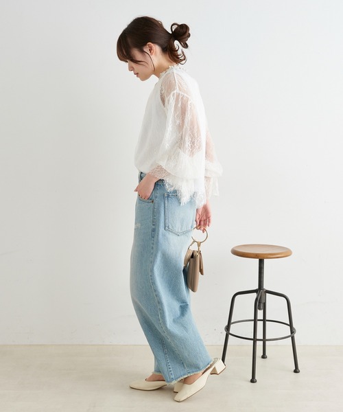 PUAL CE CIN（ピュアルセシン）の「インナー付き レースブラウス（シャツ/ブラウス・レディース・ブラック/アイボリー・FREE）」の11枚目の写真