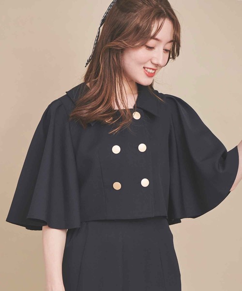 31 Sons de mode(トランテアン ソン ドゥ モード)の「フレアスリーブセットアップ(ワンピース・レディース・ネイビー/グレー系その他/イエロー・36/38)」の2枚目の写真