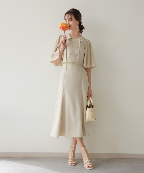 31 Sons de mode(トランテアン ソン ドゥ モード)の「フレアスリーブセットアップ(ワンピース・レディース・ネイビー/グレー系その他/イエロー・36/38)」の3枚目の写真