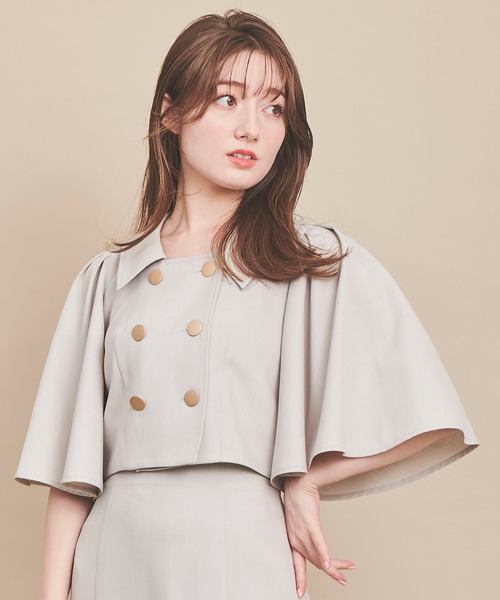 31 Sons de mode(トランテアン ソン ドゥ モード)の「フレアスリーブセットアップ(ワンピース・レディース・ネイビー/グレー系その他/イエロー・36/38)」の9枚目の写真