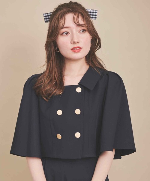 31 Sons de mode(トランテアン ソン ドゥ モード)の「フレアスリーブセットアップ(ワンピース・レディース・ネイビー/グレー系その他/イエロー・36/38)」の13枚目の写真