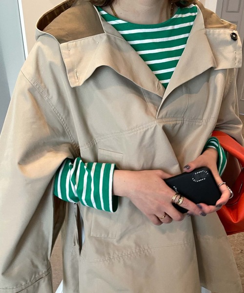 archives（アルシーヴ）の「【Limited item】ANORAK HOODIE（マウンテンパーカー・レディース・ベージュ/ネイビー・MEDIUM）」の7枚目の写真