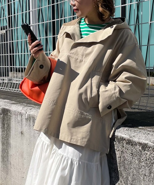 archives（アルシーヴ）の「【Limited item】ANORAK HOODIE（マウンテンパーカー・レディース・ベージュ/ネイビー・MEDIUM）」の6枚目の写真