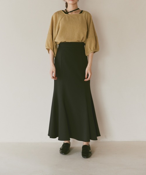 moi tytto（モイテュット）の「ボリューム袖ハーフスリーブシアートップス（Tシャツ/カットソー・レディース・ナチュラル/ブラック/グリーン/ブラウン・FREE）」の21枚目の写真