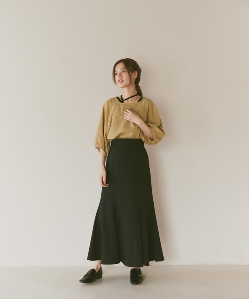 moi tytto（モイテュット）の「ボリューム袖ハーフスリーブシアートップス（Tシャツ/カットソー・レディース・ナチュラル/ブラック/グリーン/ブラウン・FREE）」の22枚目の写真