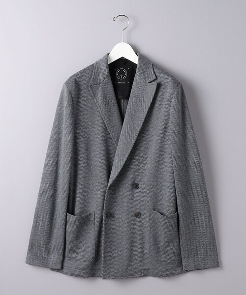 T-JACKET(ティージャケット)の「<T-JACKET> ヘリンボーン ピークドラペル 4ボタン ジャケット(テーラードジャケット・メンズ・グレー・M)」の1枚目の写真