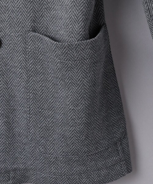 T-JACKET(ティージャケット)の「<T-JACKET> ヘリンボーン ピークドラペル 4ボタン ジャケット(テーラードジャケット・メンズ・グレー・M)」の7枚目の写真
