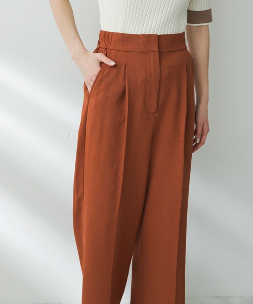 SENSE OF PLACE by URBAN RESEARCH（センスオブプレイスバイアーバンリサーチ）の「リネンライクタックワイドパンツ（スラックス・レディース・アイボリー/チャコールグレー/バーガンディー・MEDIUM/SMALL）」の21枚目の写真