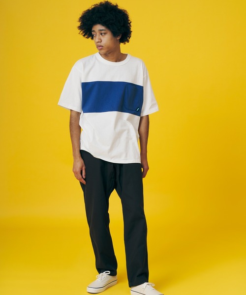 KAVU(カブー)の「KAVU/カブー Panel Tee/パネルティー(Tシャツ/カットソー・メンズ・ホワイト系その他/ホワイト×ネイビー/ホワイト×ブラック/ホワイト/ネイビー/ベージュ/ブラック・MEDIUM/LARGE)」の9枚目の写真