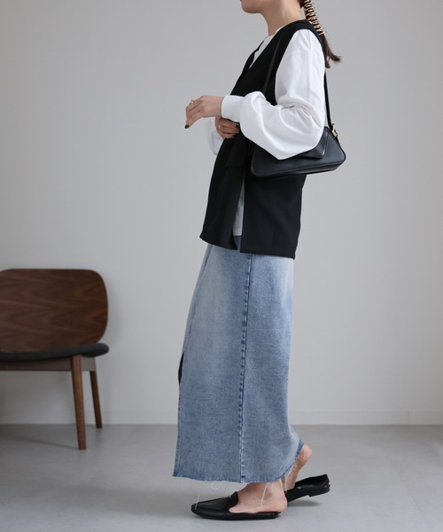 ap retro（アプレトロ）の「ディープVネックベスト（ベスト・レディース・ブラック/ホワイト・FREE）」の17枚目の写真