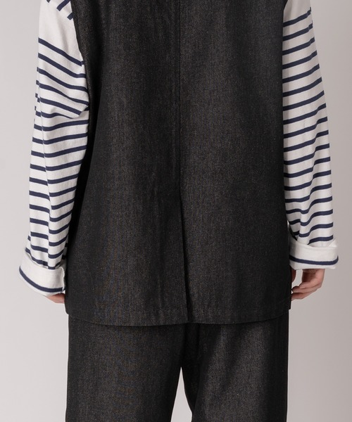 ONCILY(オンシェリー)の「【SET UP可能】COLLARLESS DENIM GILET VEST / ノーカラーデニムジレベスト(ベスト・メンズ・ナチュラル/ブラック/インディゴブルー・LARGE/MEDIUM)」の16枚目の写真