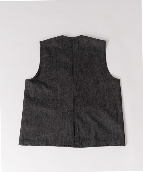 ONCILY(オンシェリー)の「【SET UP可能】COLLARLESS DENIM GILET VEST / ノーカラーデニムジレベスト(ベスト・メンズ・ナチュラル/ブラック/インディゴブルー・LARGE/MEDIUM)」の7枚目の写真