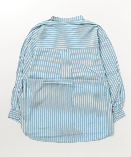 Blasty（ブラスティー）の「BLASTY バンドカラーストライプシャツ（シャツ/ブラウス・レディース・グリーン/ブルー・F）」の7枚目の写真