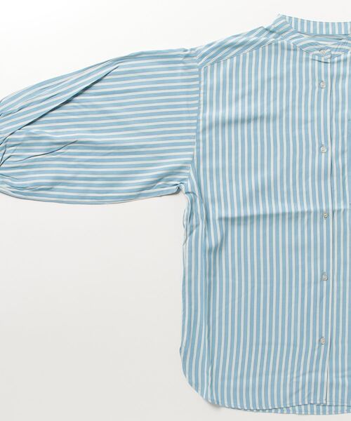 Blasty（ブラスティー）の「BLASTY バンドカラーストライプシャツ（シャツ/ブラウス・レディース・グリーン/ブルー・F）」の18枚目の写真