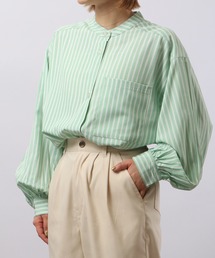 Blasty | BLASTY バンドカラーストライプシャツ(シャツ/ブラウス)